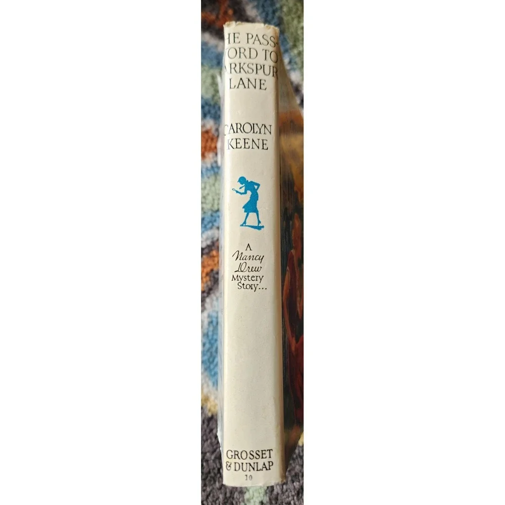 1959 Nancy Drew‎ The Password to Larkspur Lane HC w/ Dust Jacket Blue Tweed VG